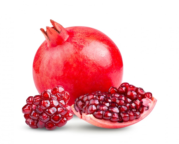 Pomegranate isolated on white