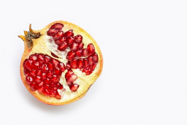 Pomegranate isolated on white. 