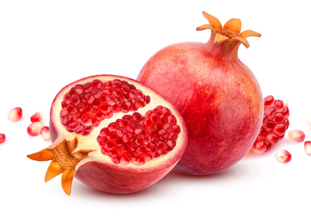 Pomegranate isolated on white