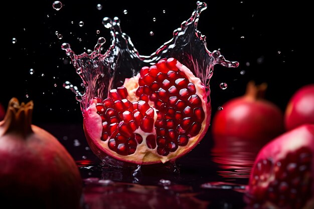 Photo pomegranate juice splash