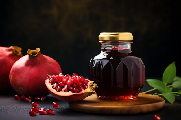 Photo pomegranate molasses mediterranean food life style authentic living