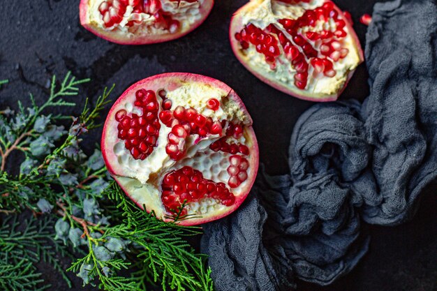 pomegranate sweet ripe red fruit on the table