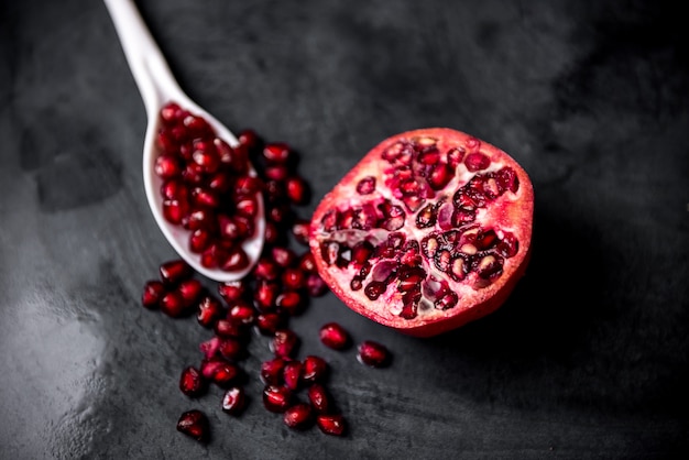 Pomegranate on table