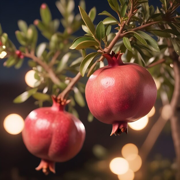 Photo pomegranate on tree