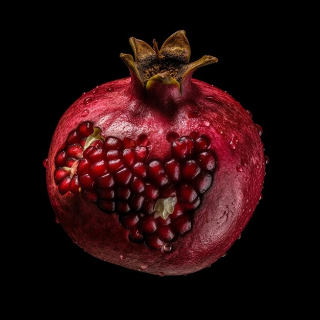 A pomegranate with a heart on it