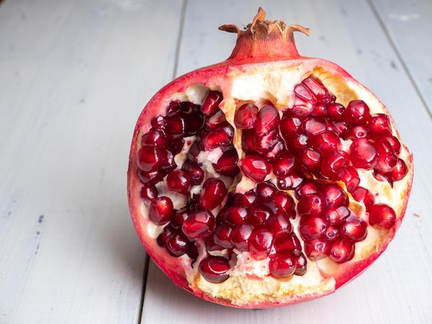 pomegranate on wooden background