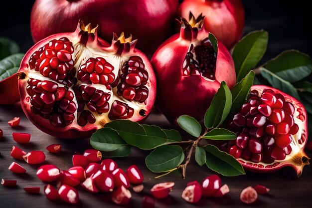 Pomegranates are among the fruits that are ripe and ready to be eaten