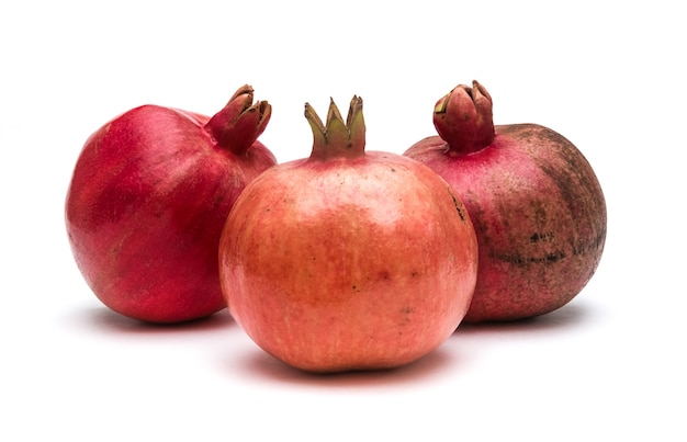 Pomegranates on white background