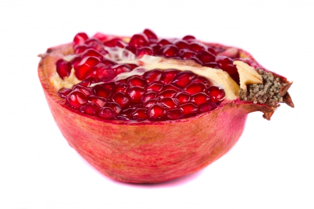 Pomegranates on white