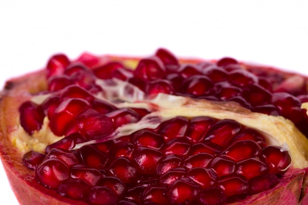 Pomegranates on white