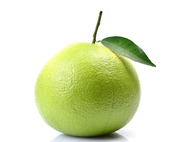 pomelo fruit with leaf isolated