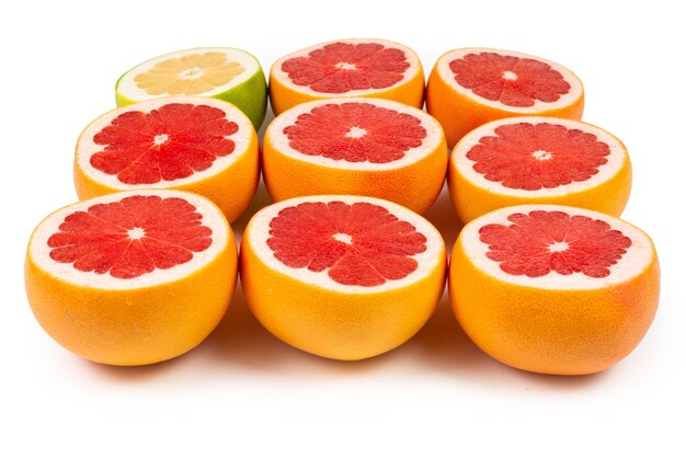 Pomelo and grapefruit slices background