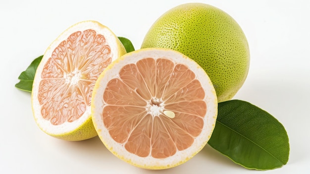 Photo pomelo on isolated white background