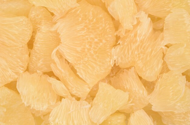 Pomelo slices closeup