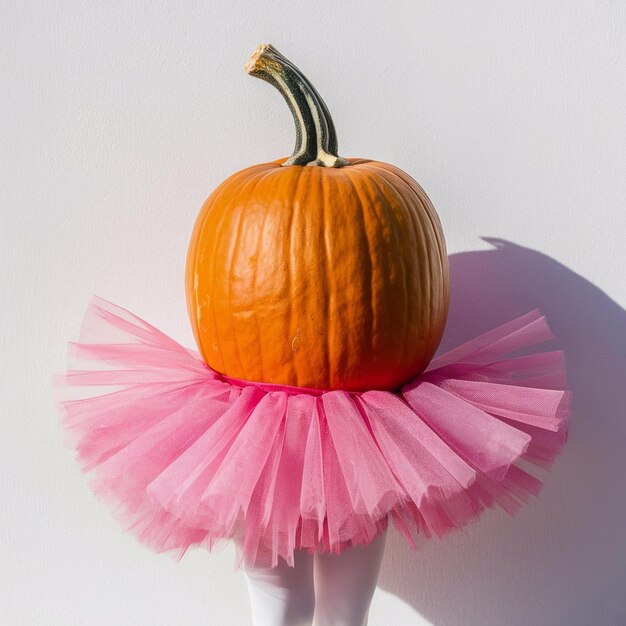 Foto pompoen met ballet tutu