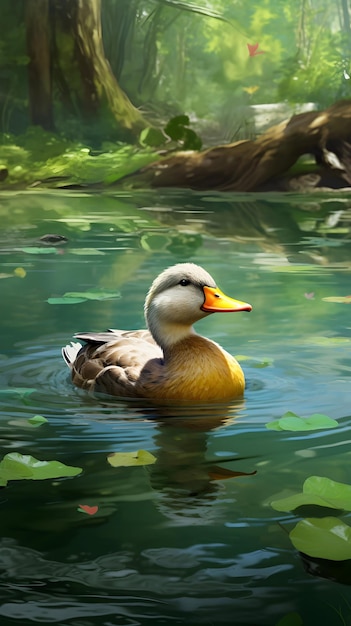 Pond Duck In