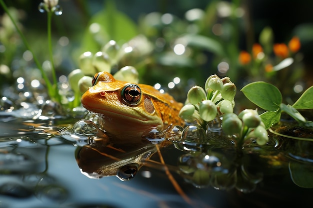 Pond Miracle Detailed HighCapture of Floating Frog Eggs in a Pond