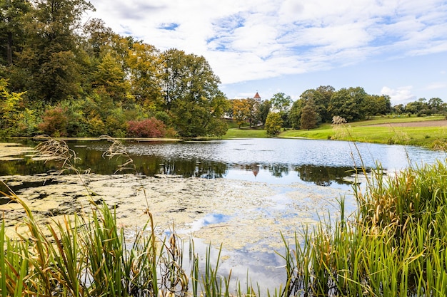 Pond near the panemune castle in lithuania