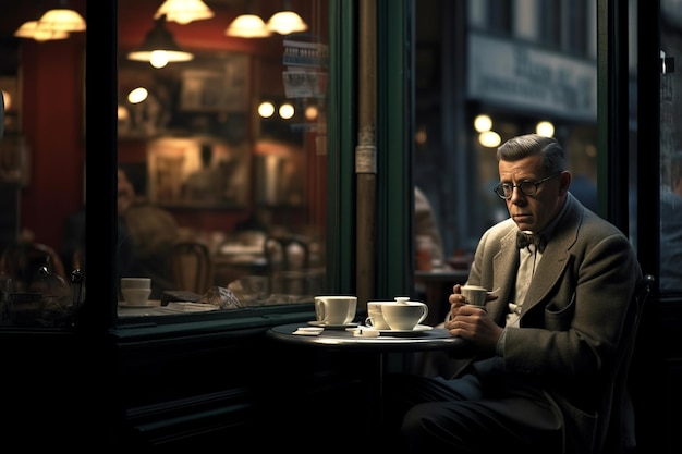 Pondering Existence JeanPaul Sartre in a Parisian Caf