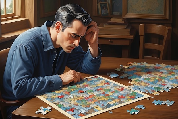 Photo pondering the puzzle