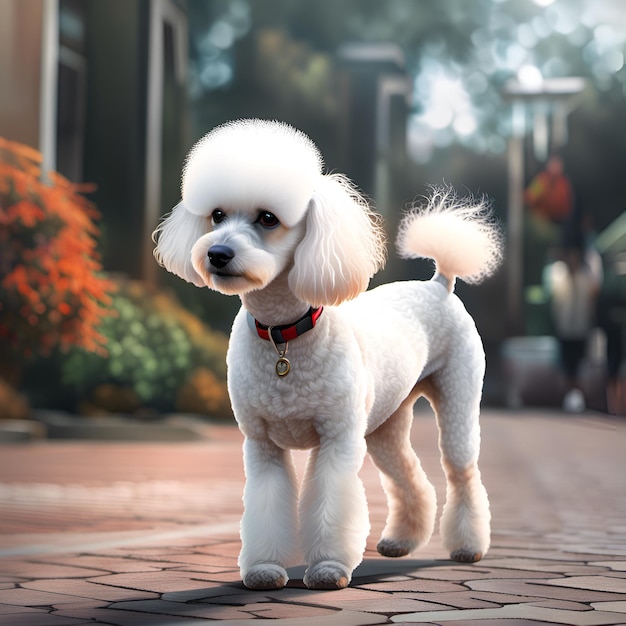 Poodle dog portrait background