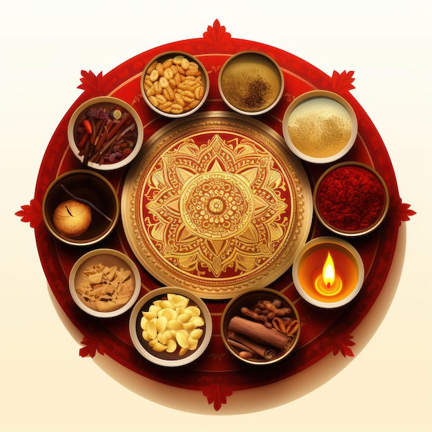 Foto l'icona pooja thali per il diwali