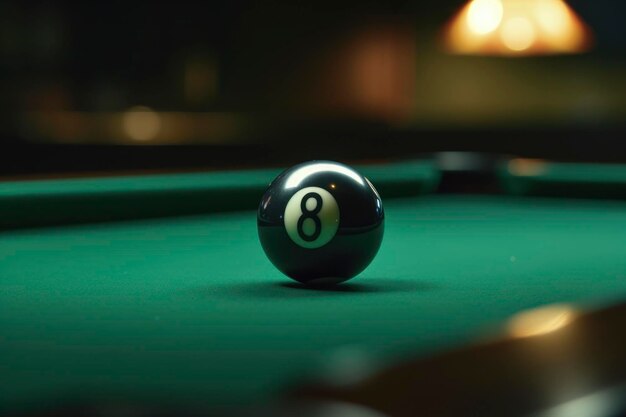 A pool ball with the number 8 on it