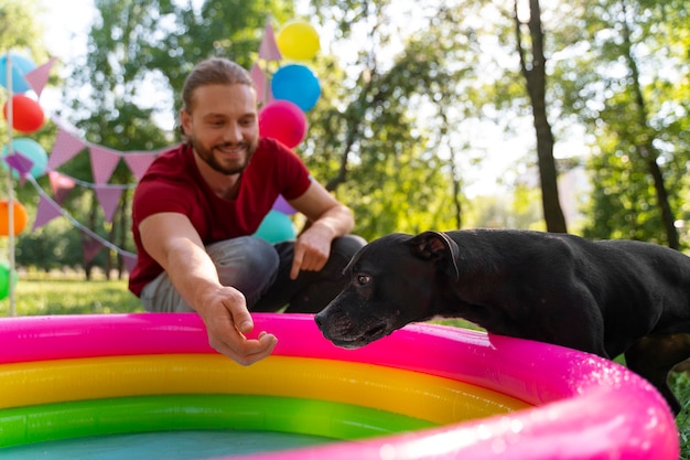 Photo pool birthday party for dogs