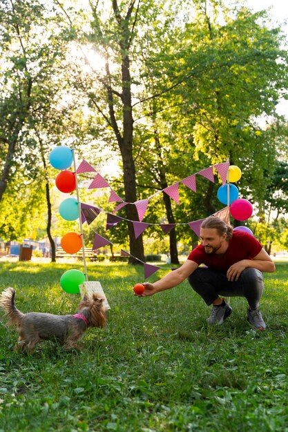 Photo pool birthday party for dogs