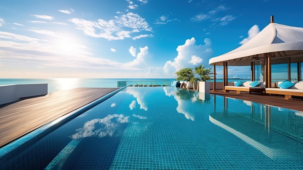 the pool at or near maldives at sunny