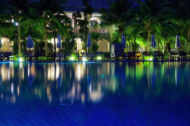 Pool in night illumination