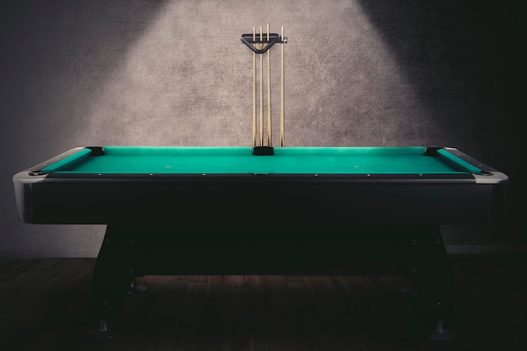 Photo pool table in darkroom