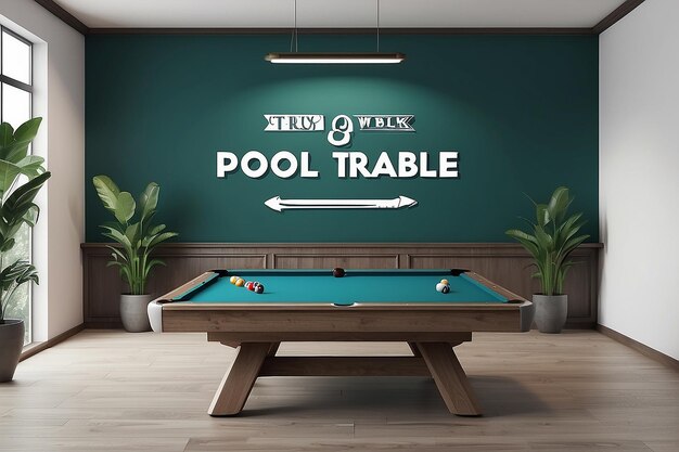 Pool Table Room Sign Mockup