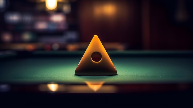 Photo a pool table with a triangle on it