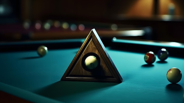 Photo a pool table with a triangle on it