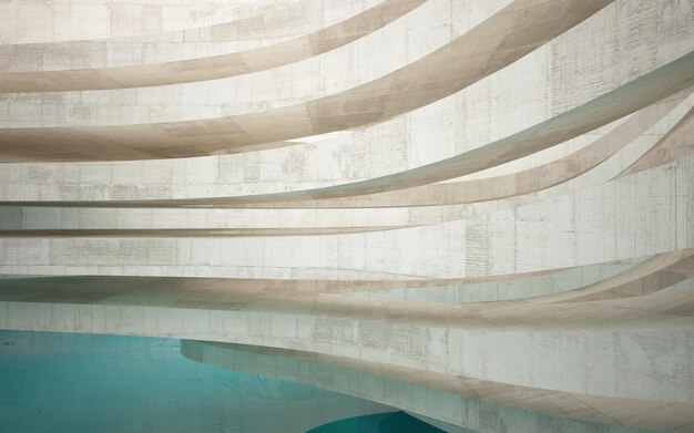 A pool with water and a white wall