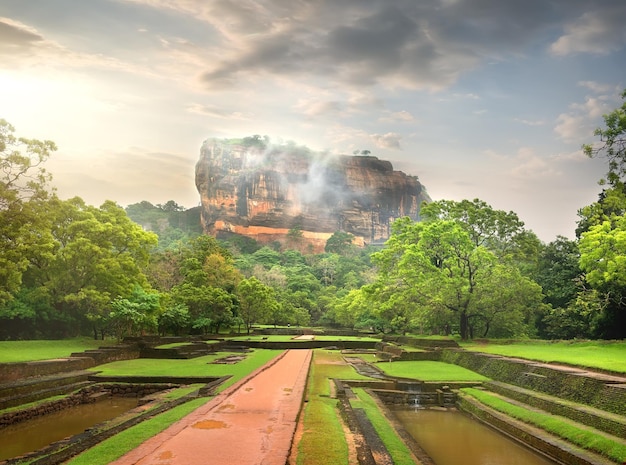 Pools in the garden near Sigiriya mountain