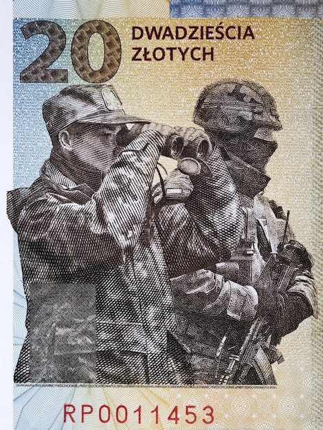 Poolse soldaten een portret van geld