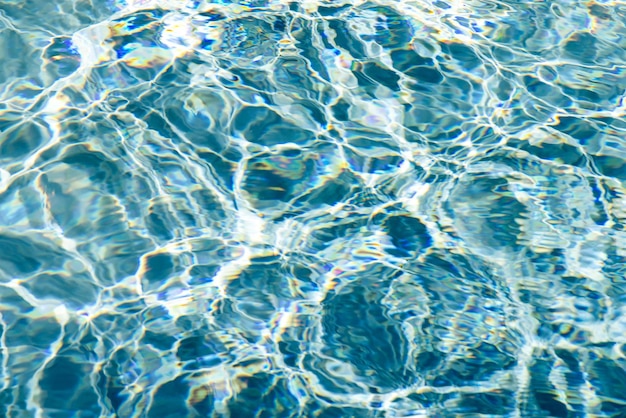 Poolside and blue water of pool