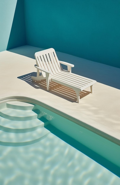 Poolside lounge chair Generative AI