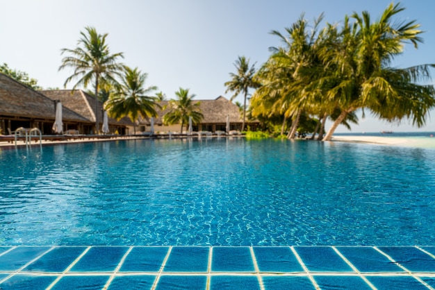 Poolside of tropical resort