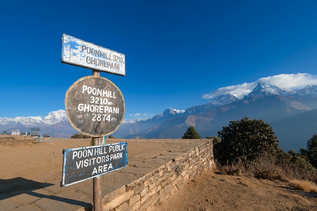 Poon hill-uitkijkpunt in ghorepani, nepal