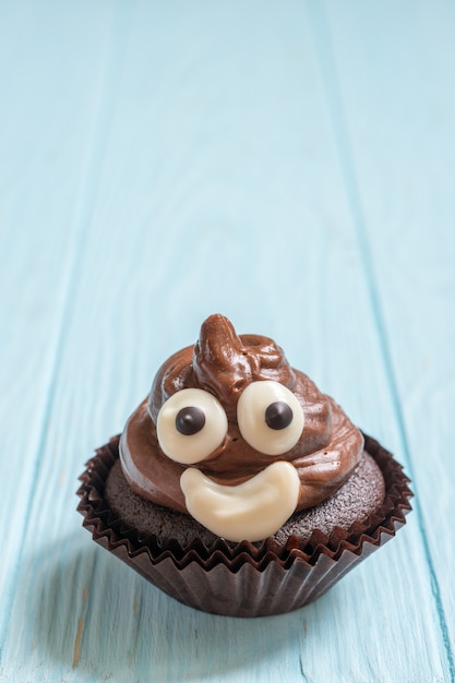 Poop emoji cupcakes