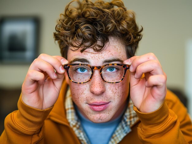 poor eyesight A man holds glasses in his hands Look through glasses