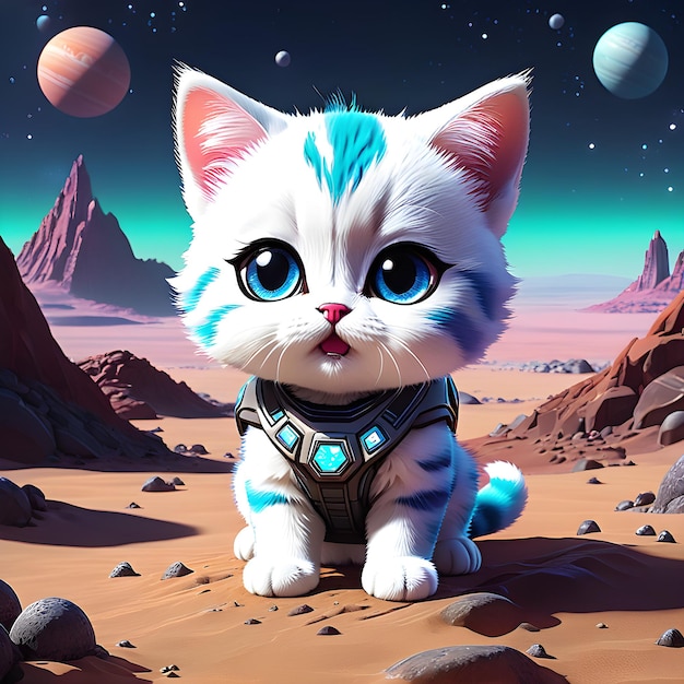 Poor little Chibi cat is lost on an unknown alien planet and is feeling scared and alone Its looki