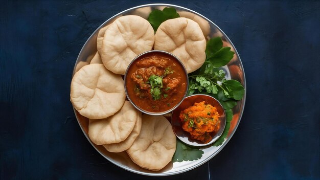 Photo poori masala curry or aloo sabzi for puri