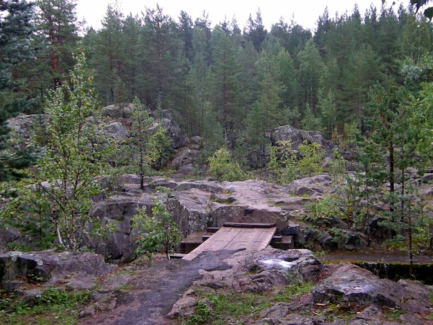 PoorPorog waterfall in summer Girvas Republic of Karelia Russia