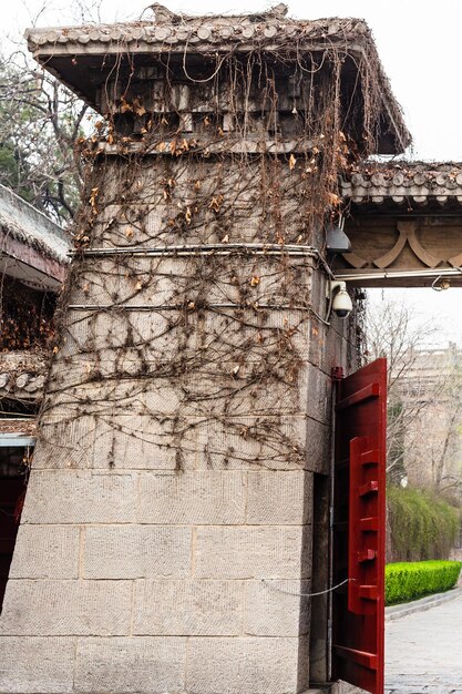 Poort op dijk yi-rivier naar longmen-grotten