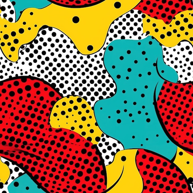 Photo pop art comic book art background pattern