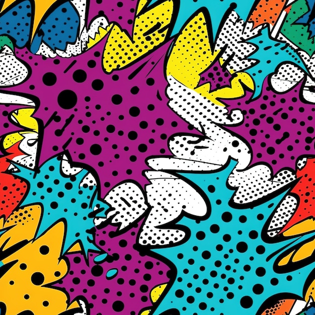 Pop art comic book art background pattern